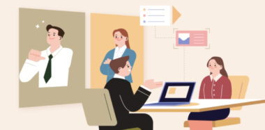 장애인고용컨설팅을 진행하는 모습으로 여성이 남성에게 상담을 받고 있는 사진